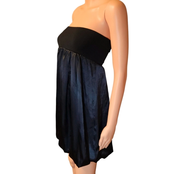 Y2K Joyce Leslie Blk Bandeau Top Bubble Hem Dress Sz S Tube Top HOCO PROM PARTY - Picture 3 of 12
